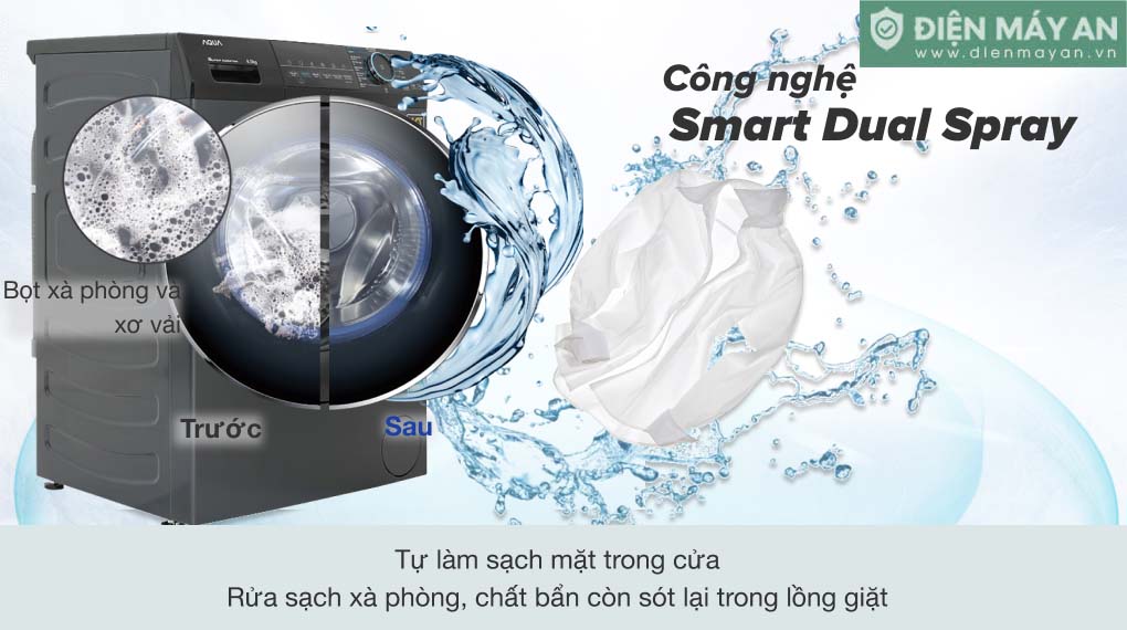 Máy giặt Aqua Inverter 8.5 kg AQD-A852J BK